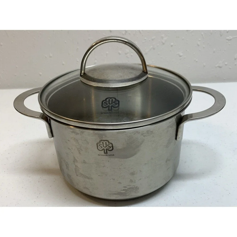 Schulte-Ufer 1.5 Qt Stainless Steel Pot With Lid Made In PRC 1809